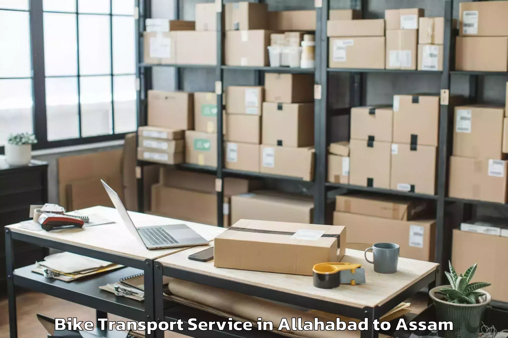 Hassle-Free Allahabad to Srimanta Sankaradeva Universit Bike Transport